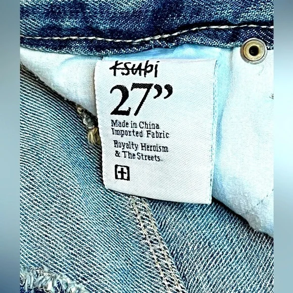 KSUBI Boyfriend Distressed Short Loose Fit Women's Size 27 MidNite & Dusted - Picture 9 of 11